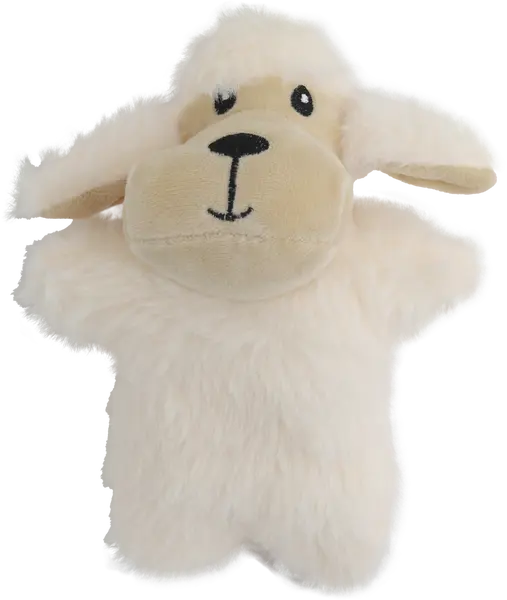 Schaap pluche klein met piep beige 17 cm hondenspeelgoed - afbeelding 1