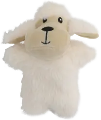 Schaap pluche klein met piep beige 17 cm hondenspeelgoed - afbeelding 1