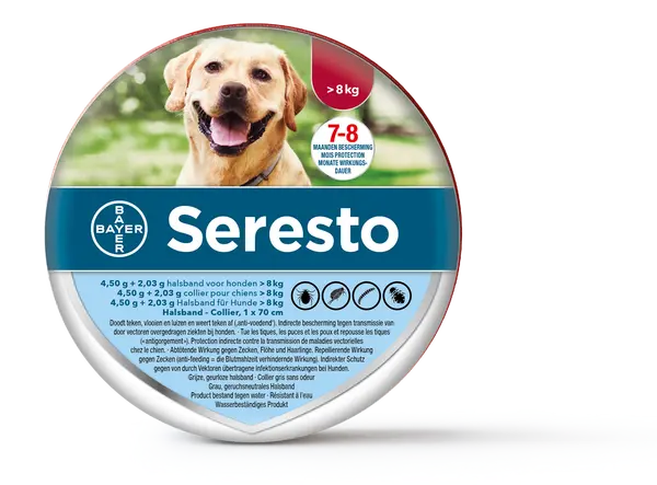 Seresto band hond vanaf 8kg Vlooien- en Tekenband - afbeelding 1