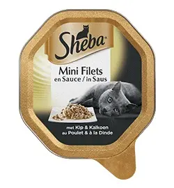 Sheba mini filets kip&kalkoen saus 85 gr