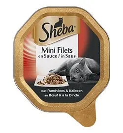 Sheba mini filets rund&kalkoen in saus 85 gr