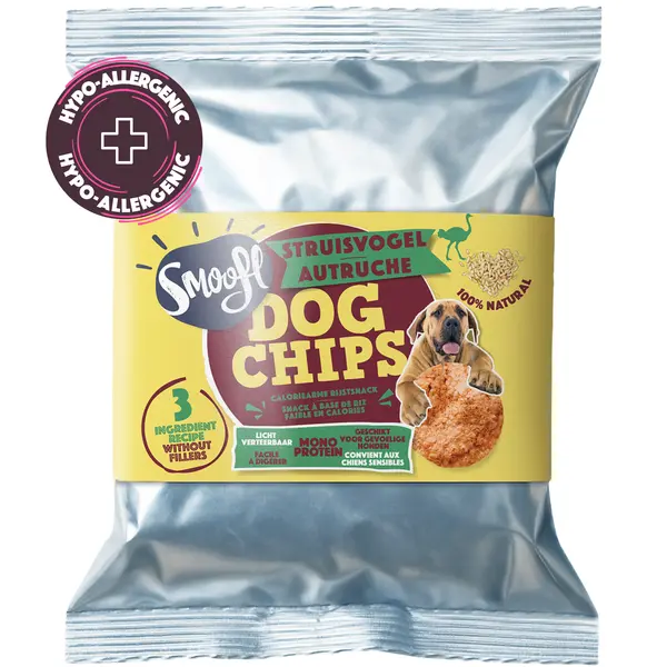 Smoofl dog chips struisvogel 50 gram - afbeelding 1