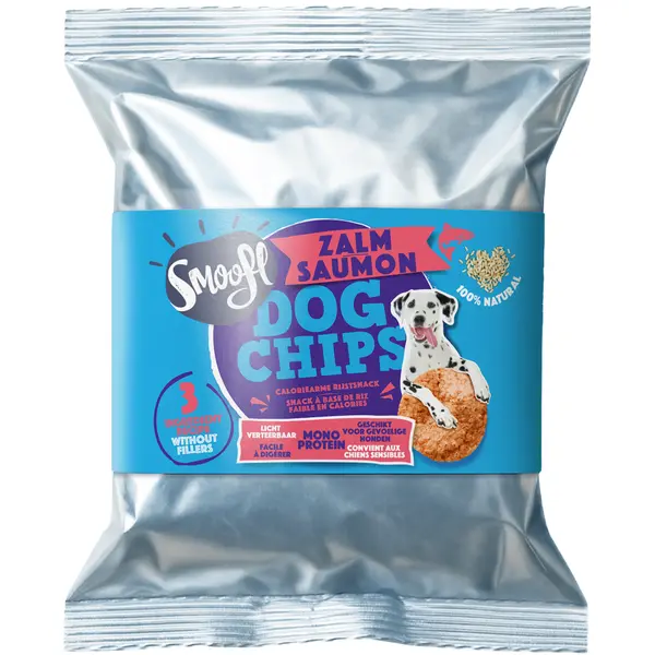 Smoofl dog chips zalm 50 gram - afbeelding 1