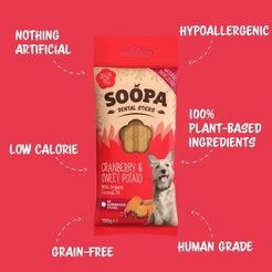 Soopa dental sticks cranberry & zoete aardappel - afbeelding 2