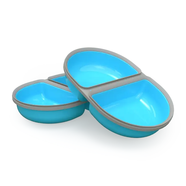 Surefeed voerbakje gedeeld 2 stuks blauw voor microchip- of afsluitbare voerbak - afbeelding 1