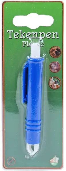 Tekenpen plastic blauw 9 cm