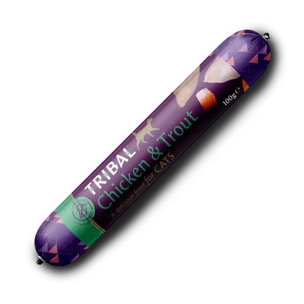 Tribal katten worst 70% kip&forel 100 gram - afbeelding 1