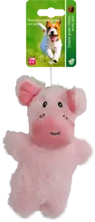 Varken pluche klein met piep roze 17 cm hondenspeelgoed - afbeelding 2