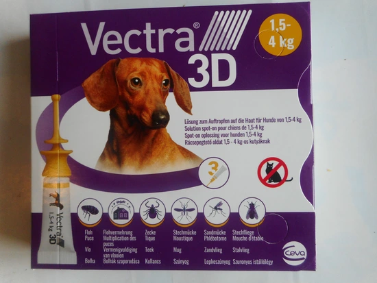 Vectra 3D hond 1,5 tot 4 kg 3 pipetten vlooien- en tekendruppels