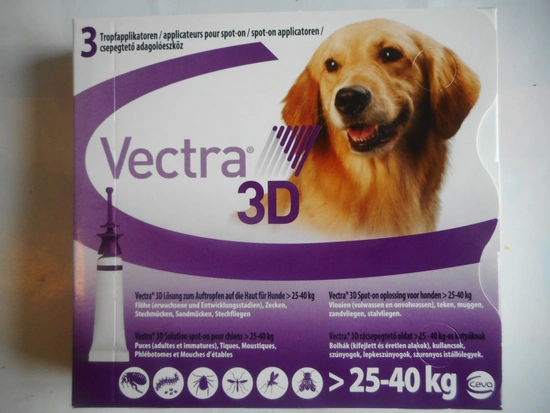 Vectra 3D hond 25 tot 40 kg 3 pipetten vlooien- en tekendruppels