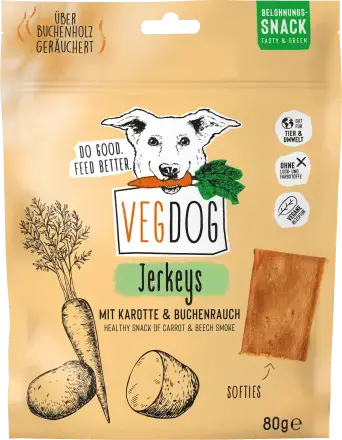 Vegdog jerkeys met wortel en beukenrook 80 gram - afbeelding 1