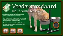 Verstelbare standaard + 2 RVS bakken van 21 cm - afbeelding 3