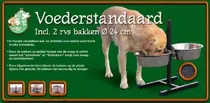 Verstelbare standaard + 2 RVS bakken van 24 cm - afbeelding 3