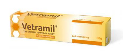 Vetramil tube wondzalf met honing 30 gram - afbeelding 1