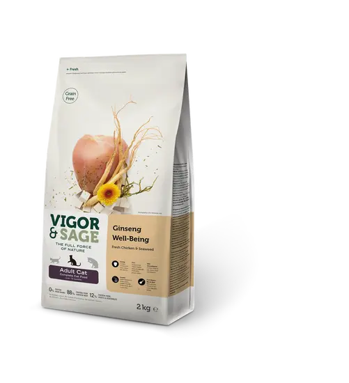 Vigor&Sage cat adult Ginseng well-being 1,5 kg + 500 gram gratis