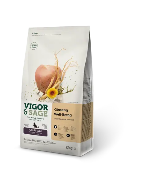 Vigor&Sage cat adult Ginseng well-being 1,5 kg + 500 gram gratis