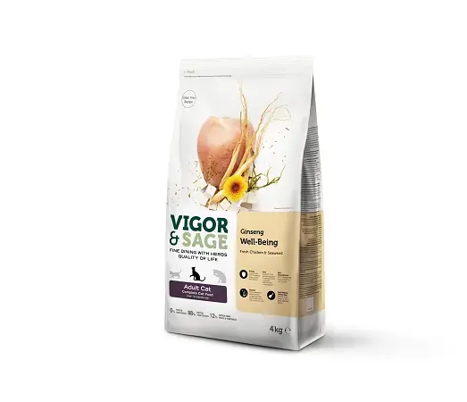 Vigor&Sage cat adult Ginseng well-being 4 kg kattenvoer