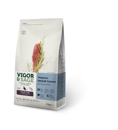 Vigor&Sage cat adult hairball control Oatgrass 1,5 kg + 500 gram gratis