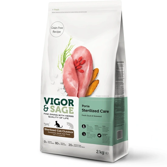 Vigor&Sage cat adult sterilised / outdoor poria 1,5 kg + 500 gram gratis