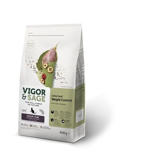 Vigor&Sage cat adult weight control Lotus leaf 300 gram + 100 gram gratis