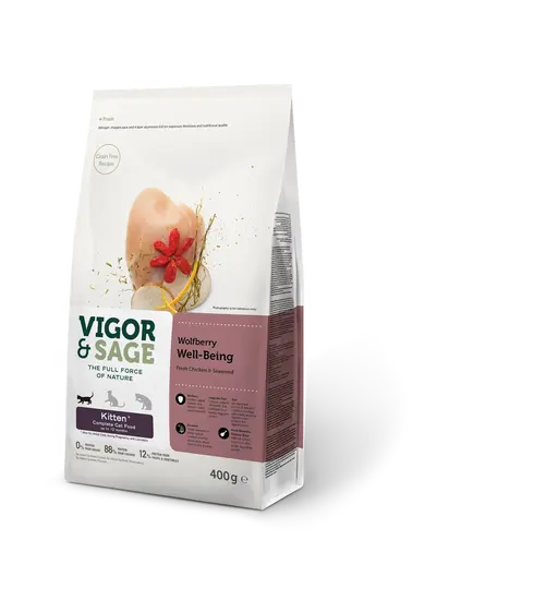Vigor&Sage cat kitten Wolfberry well-being 300 gram + 100 gram gratis
