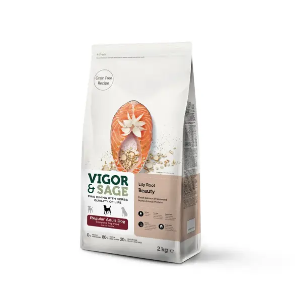 Vigor&Sage dog adult regular Lily root beauty 2 kg hondenvoer