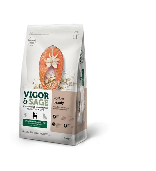 Vigor&Sage dog adult small breed Lily root beauty 6 kg hondenvoer