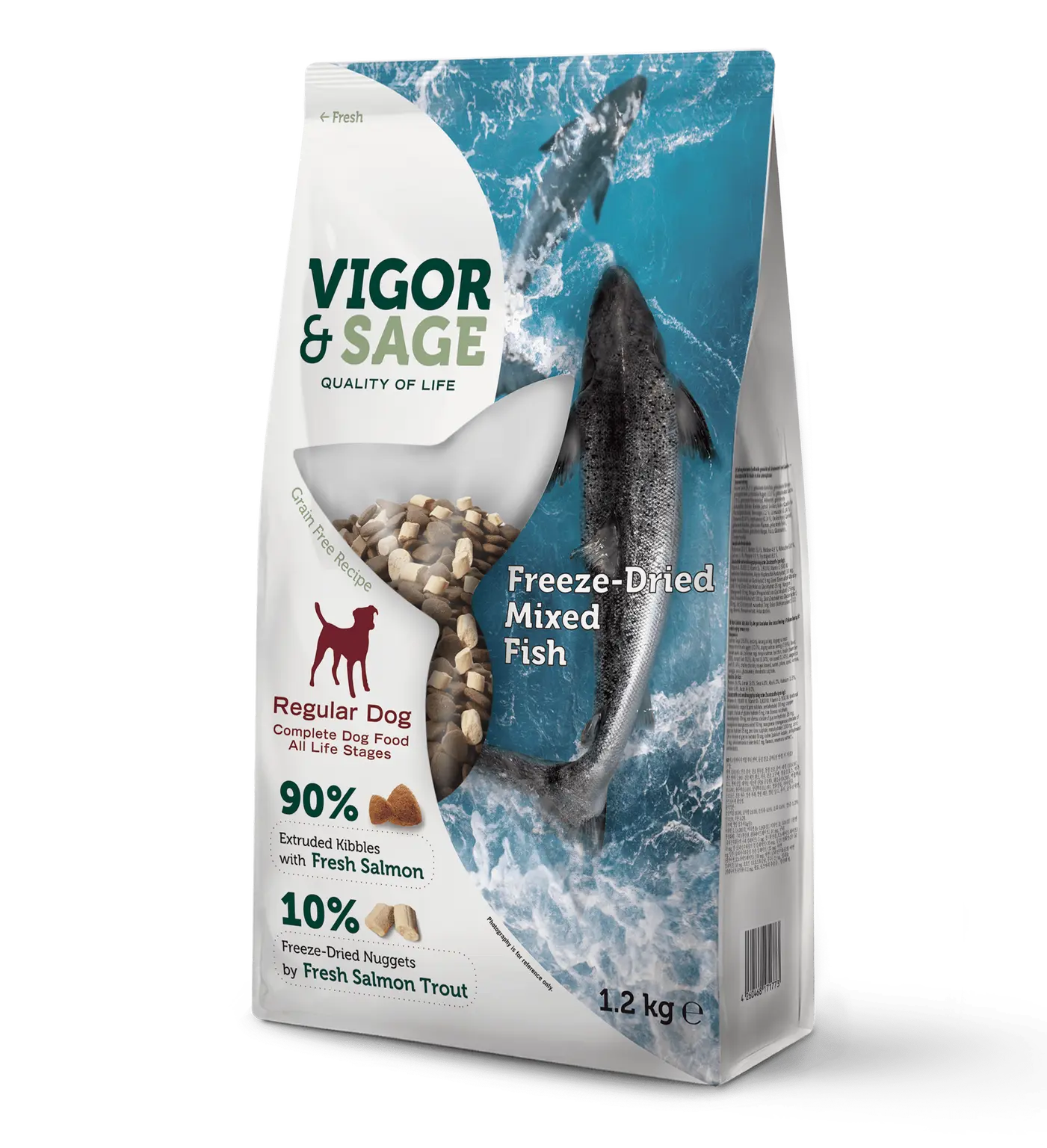 Fish Vigor Vigor&Sage dog all-life-stage freeze-dried mixed fish 1,2kg - Van Noord ...