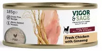 Vigor&Sage dog wet chicken ginseng 185 gram hondenvoer