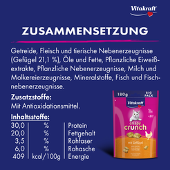 Vitakraft cat crispy crunch gevogelte big pack 180 gram - afbeelding 3