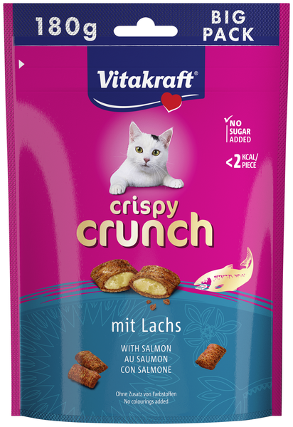 Vitakraft cat crispy crunch zalm big pack 180 gram - afbeelding 1