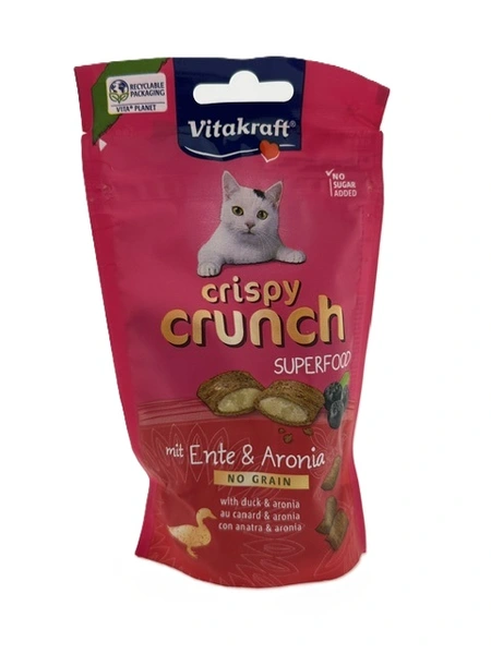 Vitakraft cat crispy eend+aronia 60 gram