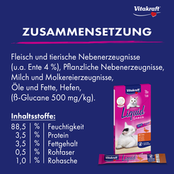 Vitakraft cat-liquid snack eend&b-glucaan 6x15 gram - afbeelding 4