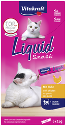 Vitakraft cat-liquid snack kip & taurine 6x15 gram - afbeelding 2