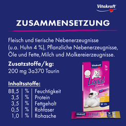 Vitakraft cat-liquid snack kip & taurine 6x15 gram - afbeelding 4