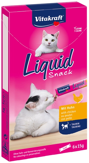 Vitakraft cat-liquid snack kip & taurine 6x15 gram