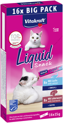 Vitakraft cat-liquid snack multipack leverworst&zalm 16x15gr.