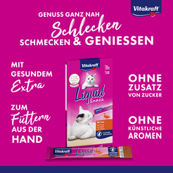 Vitakraft cat-liquid snack rund&kattengras 6x15 gram - afbeelding 6