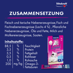 Vitakraft cat-liquid snack zalm&omega3 6x15 gram - afbeelding 4