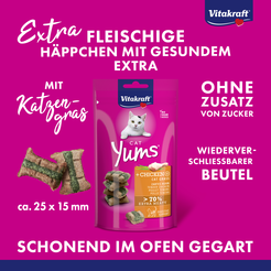 Vitakraft cat yums kip & kattengras 40 gram - afbeelding 4