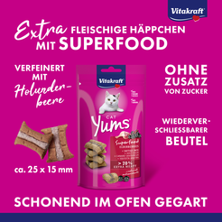 Vitakraft cat yums superfood vlierbessen en eend 40 gram - afbeelding 3