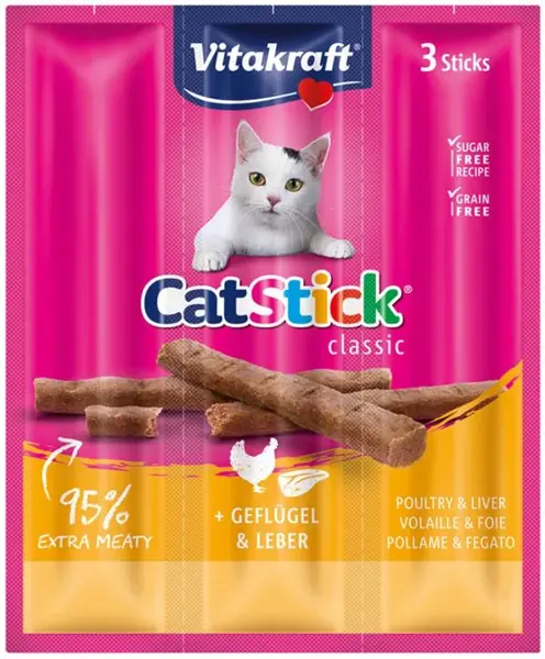 Vitakraft catstick mini gevogelte&lever