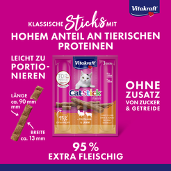 Vitakraft catstick mini kalkoen&lam - afbeelding 4