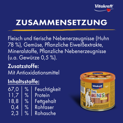Vitakraft dog-minis+kip blik a 12 st. - afbeelding 2
