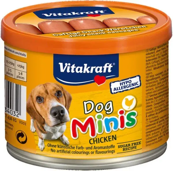 Vitakraft dog-minis+kip blik a 12 st.