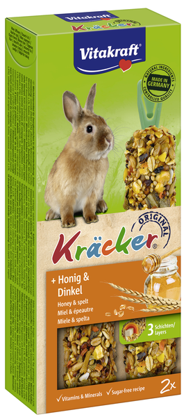 Vitakraft dwergkonijnkracker honing & spelt 2in1 - afbeelding 1
