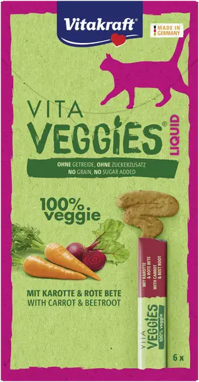 Vitakraft Vita veggies cat liquid wortel & biet 6x15 gram