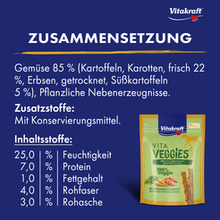 Vitakraft Vita veggies dog stickies kaas & aardappel 80 gram - afbeelding 3