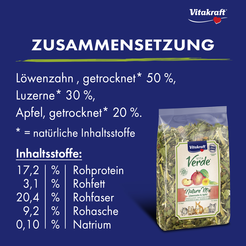 Vitakraft vita verde naturemix paardenbloem/appel 80 gram - afbeelding 4