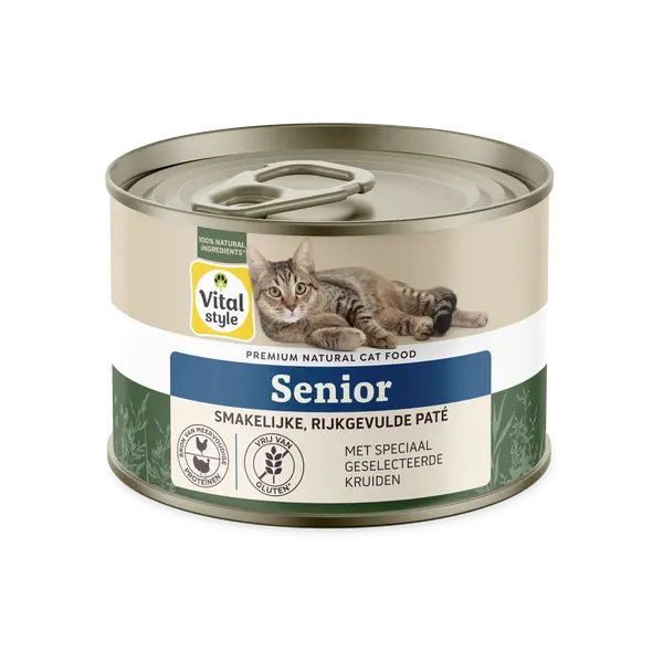 Vitalstyle Ecostyle blik senior care 200gr. kattenvoer - afbeelding 1